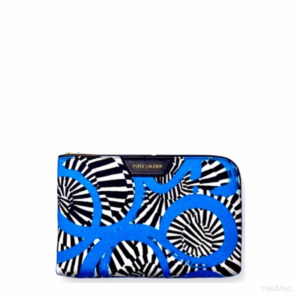 NEW Estee Lauder Quentin Jones Exotic Abstract Zip Makeup Cosmetic Pouch Bag - Picture 1 of 8